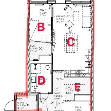 Daire Modern 2 Bedrooms & Private Balcony *